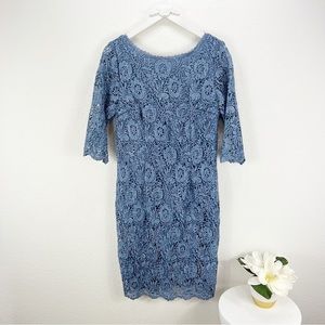 Impressions Blue Lace Sheath Dress Cocktail Size XL NWT